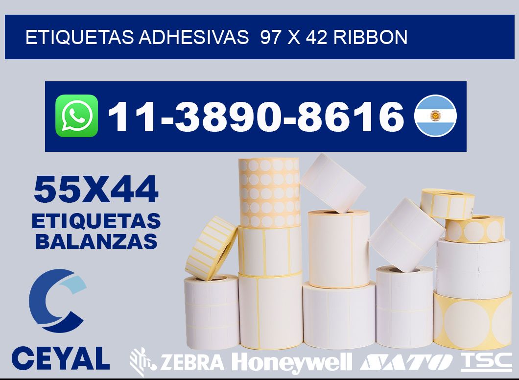 Etiquetas adhesivas  97 x 42 ribbon
