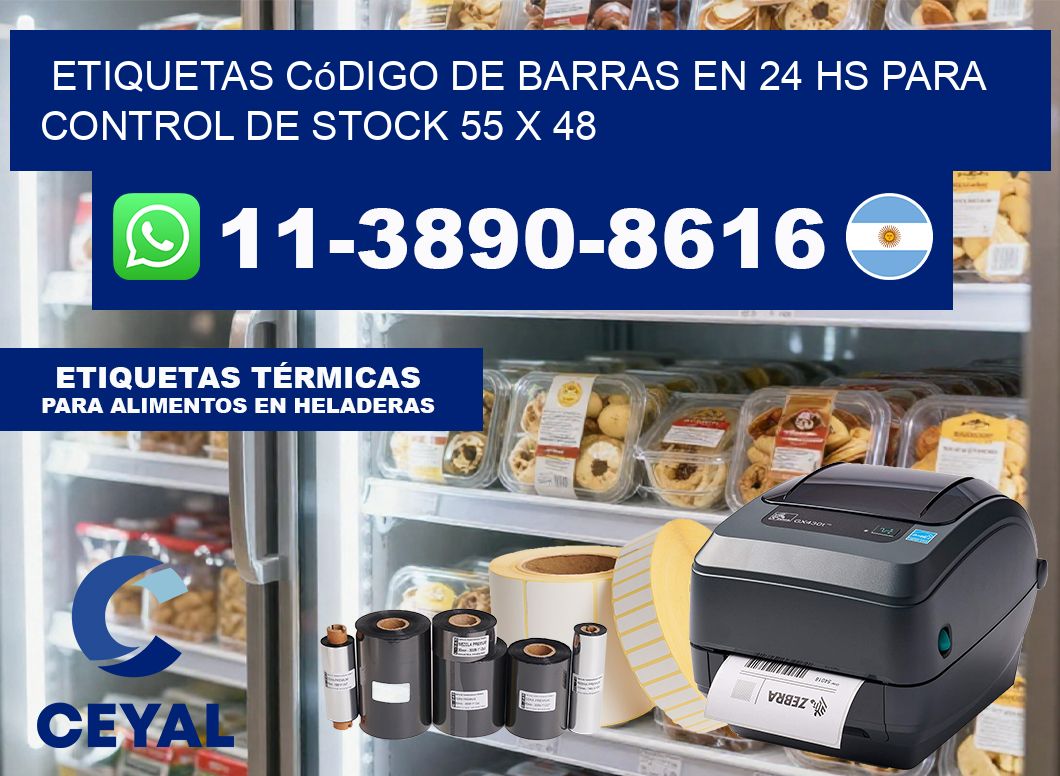 Etiquetas código de barras en 24 hs para control de stock 55 x 48