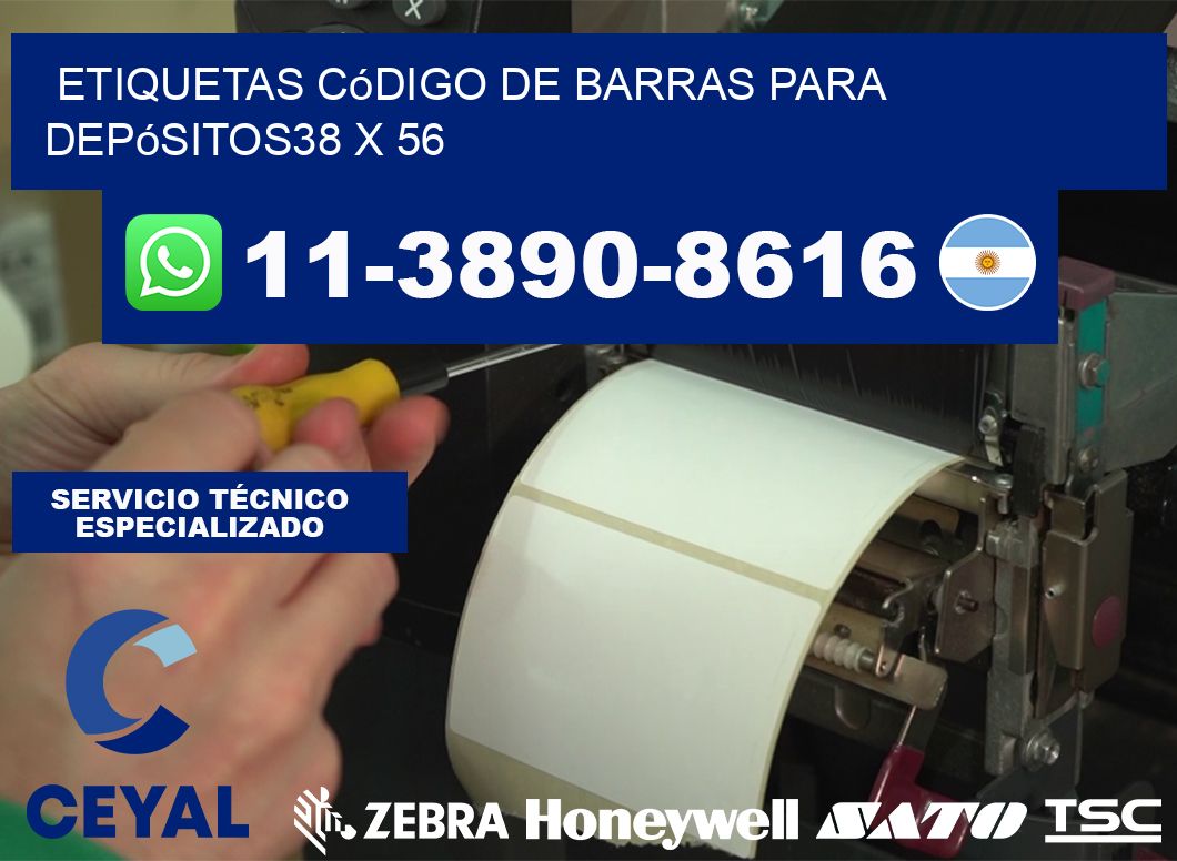 Etiquetas código de barras para depósitos38 x 56