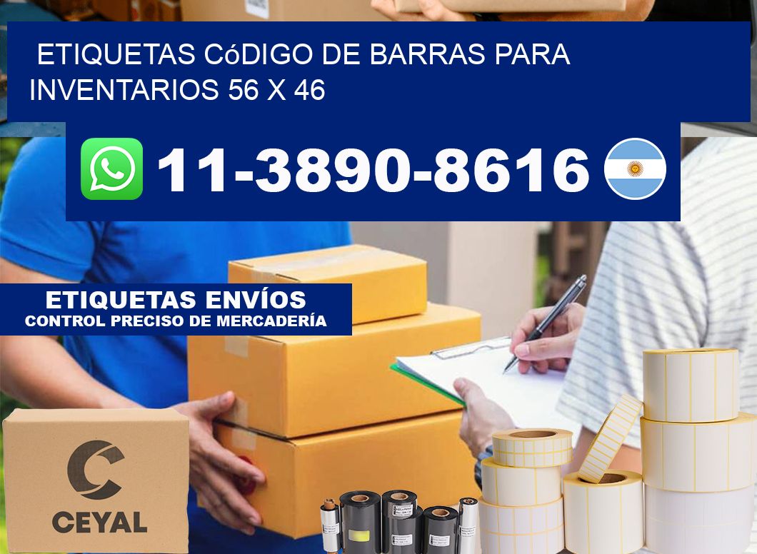 Etiquetas código de barras para inventarios 56 x 46