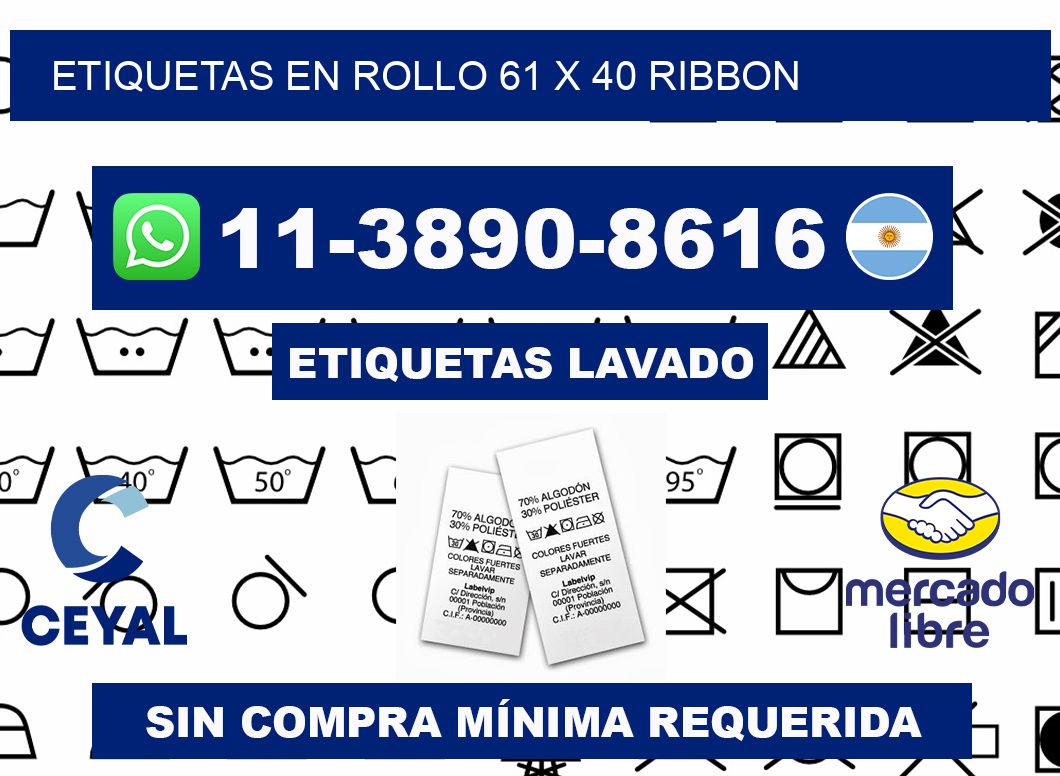 Etiquetas en rollo 61 x 40 ribbon