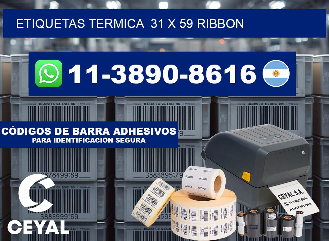 Etiquetas termica  31 x 59 ribbon