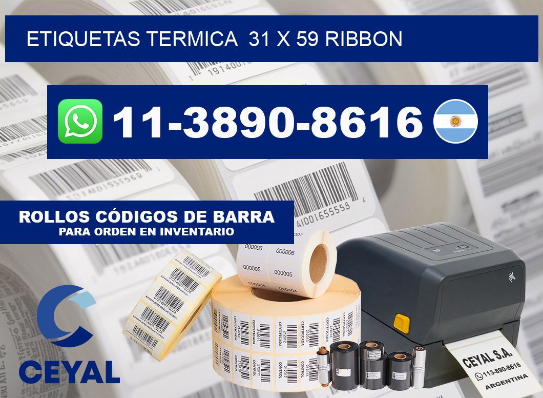 Etiquetas termica  31 x 59 ribbon