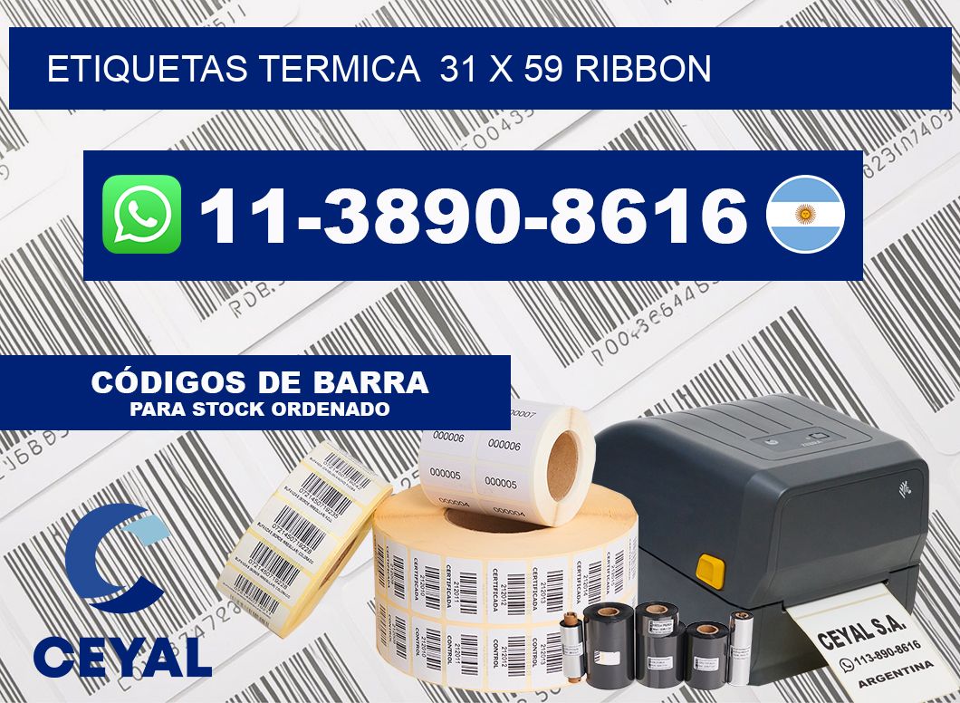 Etiquetas termica  31 x 59 ribbon