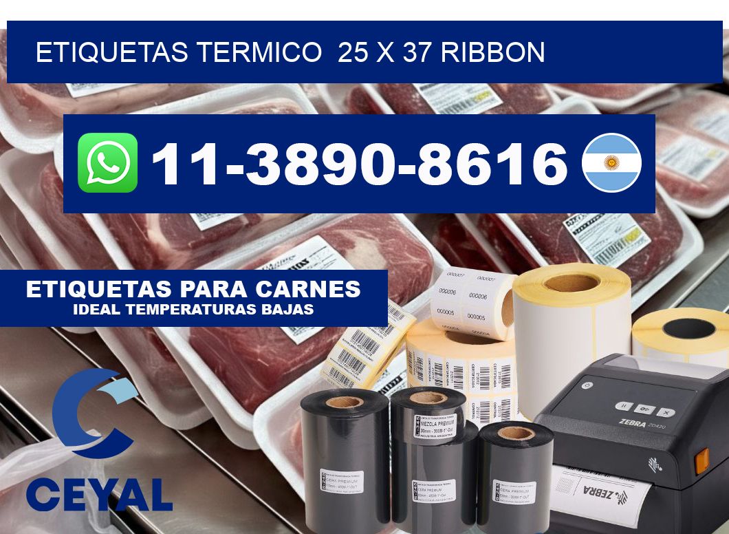Etiquetas termico 25 x 37 ribbon