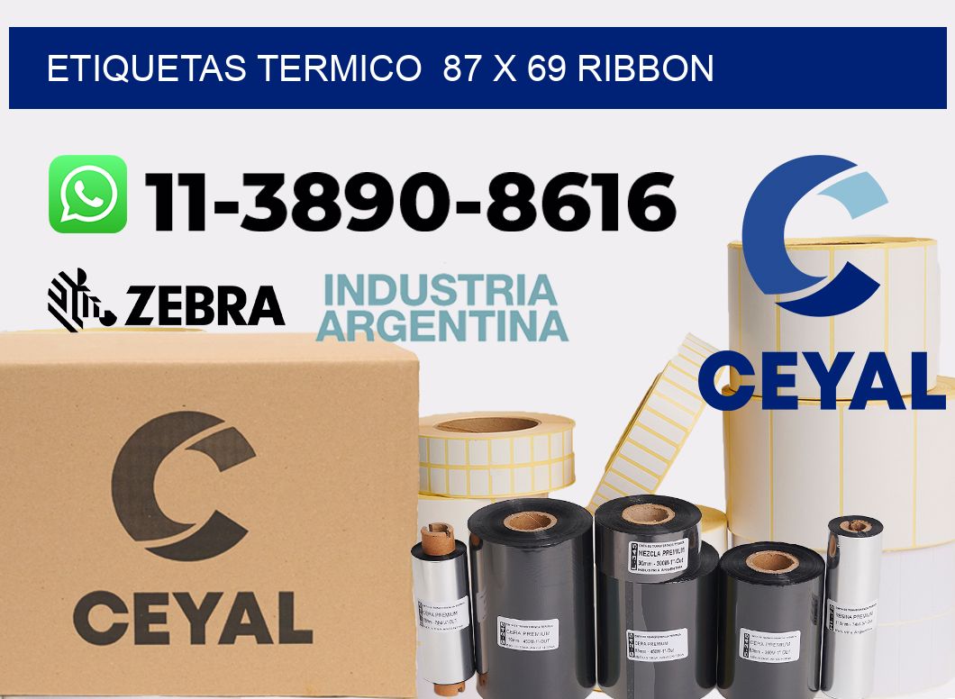 Etiquetas termico 87 x 69 ribbon