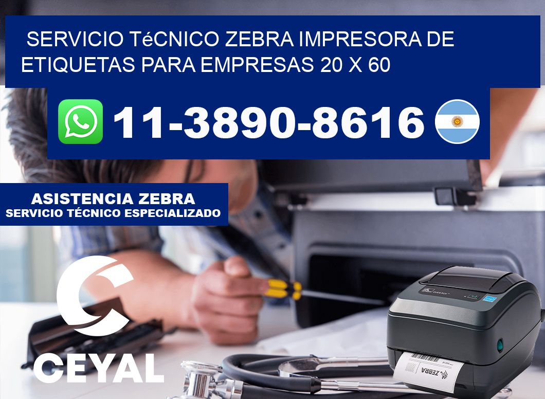 Servicio Técnico Zebra Impresora de Etiquetas para Empresas 20 x 60