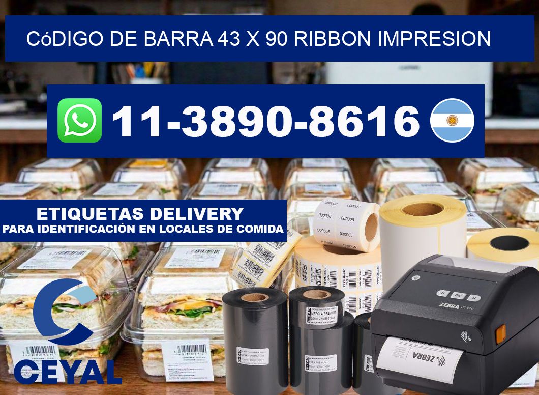 código de barra 43 x 90 ribbon impresion