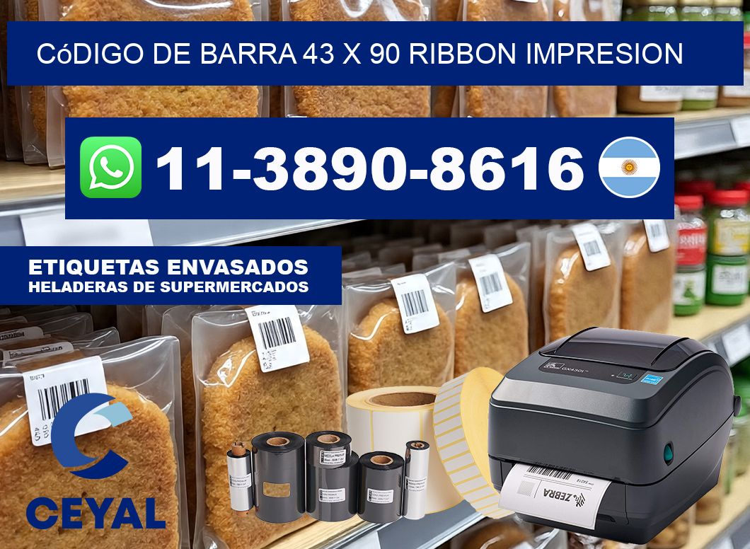 código de barra 43 x 90 ribbon impresion
