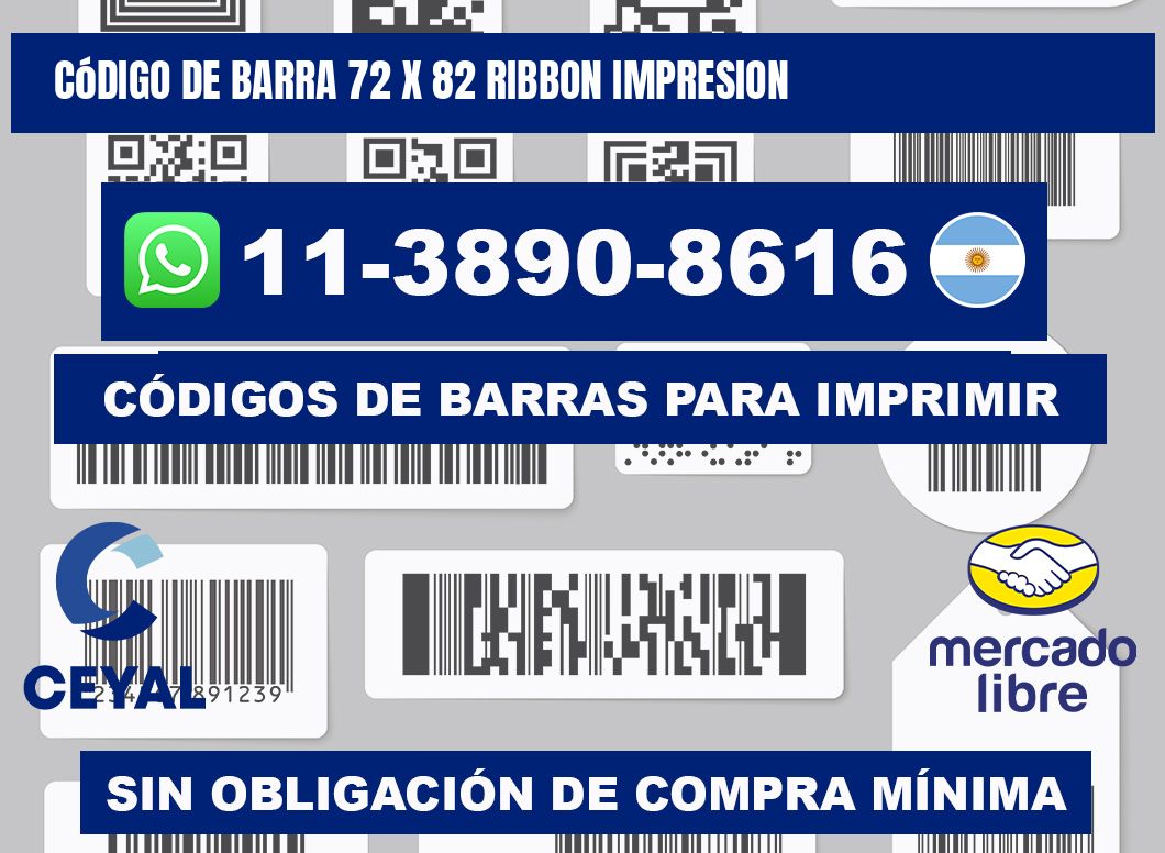 código de barra 72 x 82 ribbon impresion