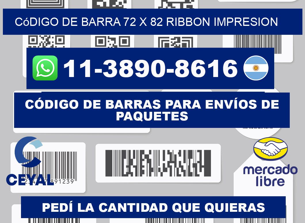 código de barra 72 x 82 ribbon impresion