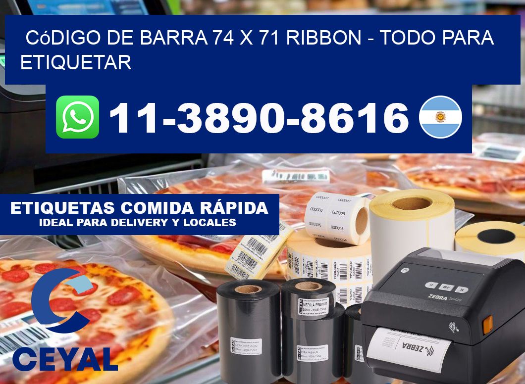 código de barra 74 x 71 ribbon - Todo para Etiquetar