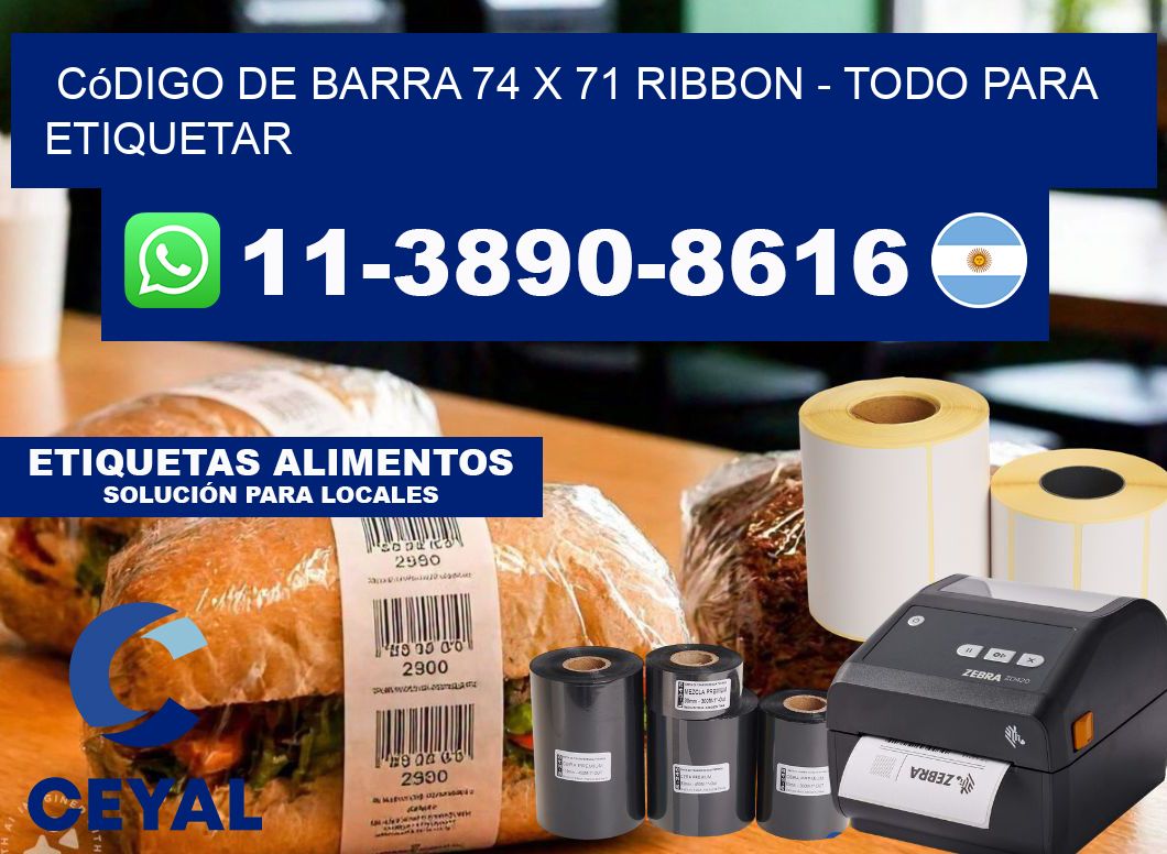 código de barra 74 x 71 ribbon - Todo para Etiquetar