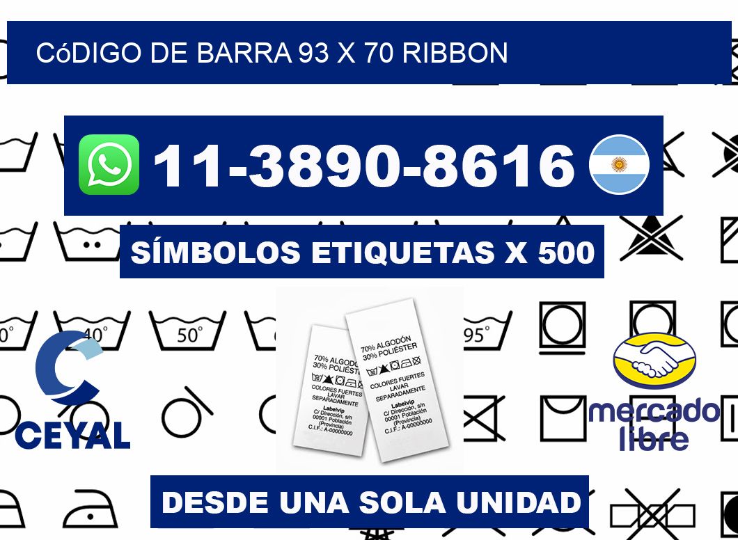 código de barra 93 x 70 ribbon