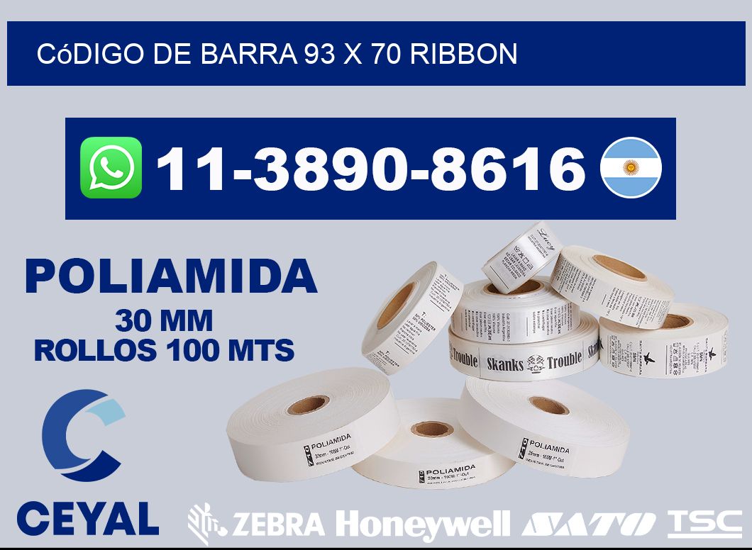 código de barra 93 x 70 ribbon