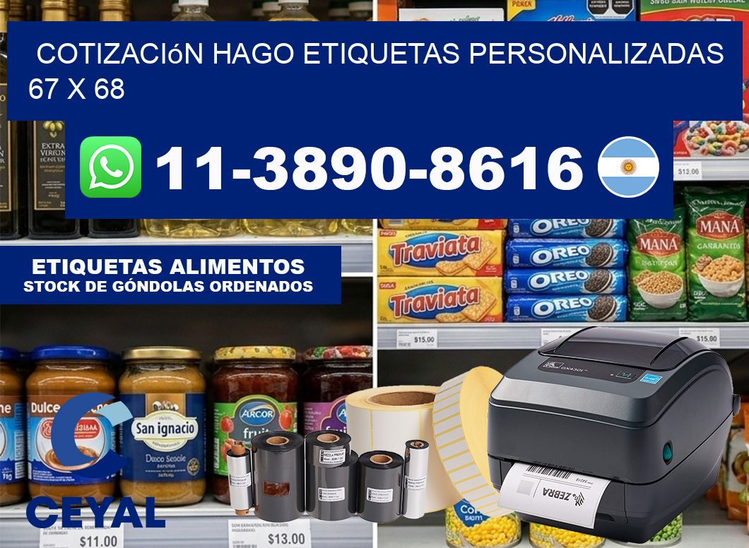 cotización hago etiquetas personalizadas 67 x 68
