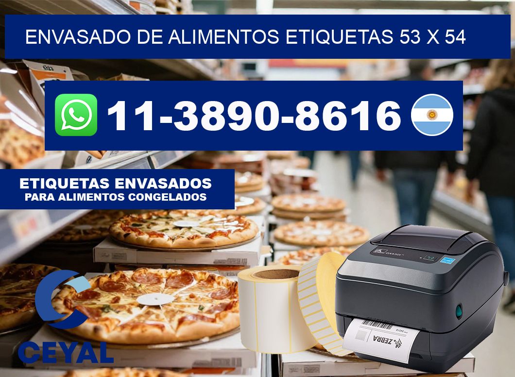 envasado de alimentos Etiquetas 53 x 54