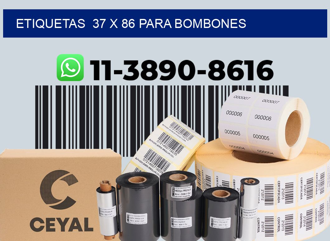 etiquetas 37 x 86 para Bombones