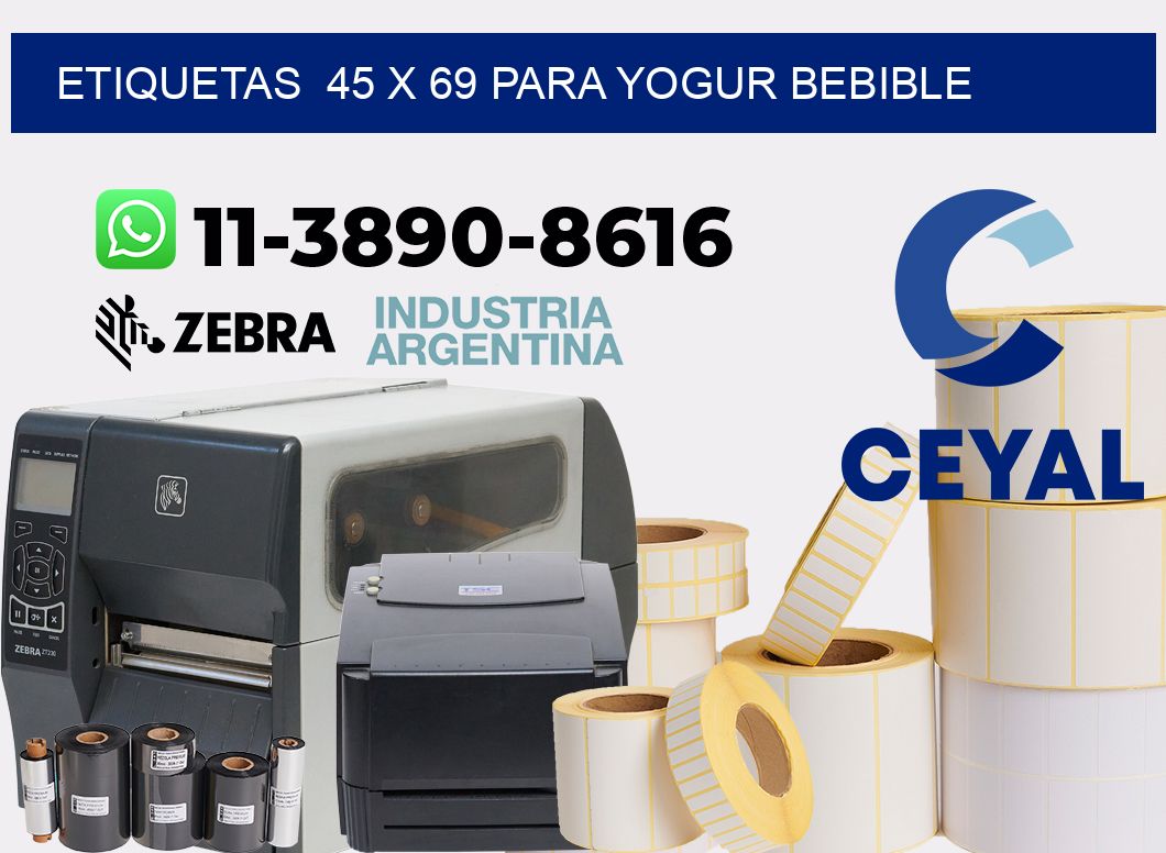 etiquetas  45 x 69 para Yogur bebible