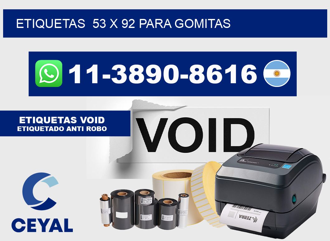 etiquetas  53 x 92 para Gomitas