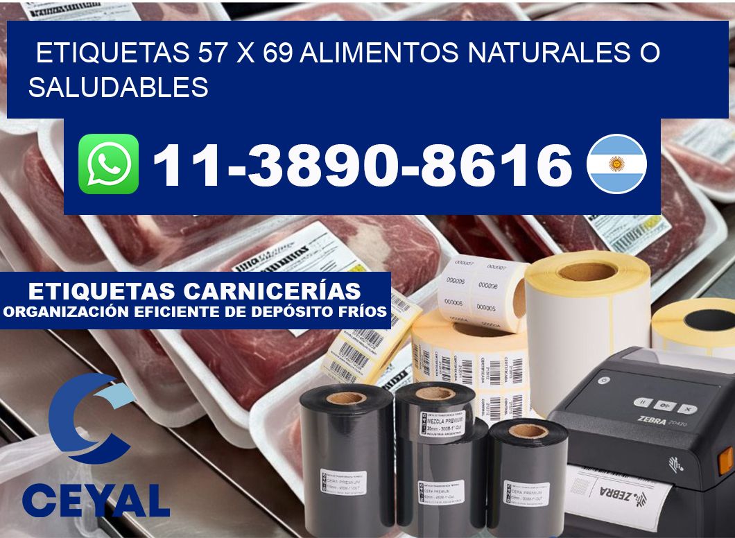 etiquetas 57 x 69 alimentos naturales o saludables