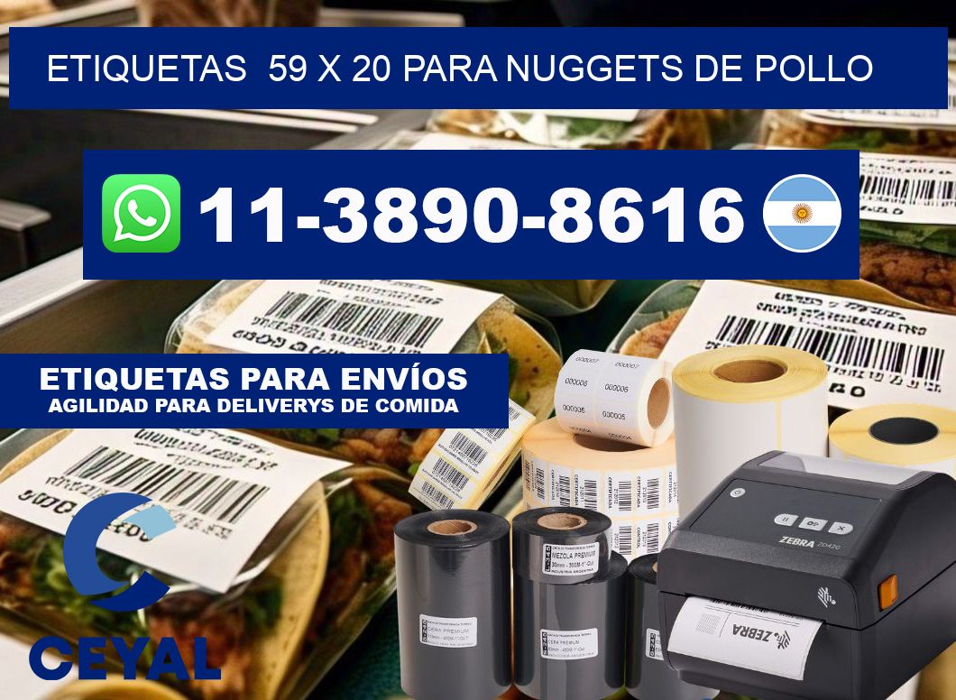 etiquetas  59 x 20 para Nuggets de pollo