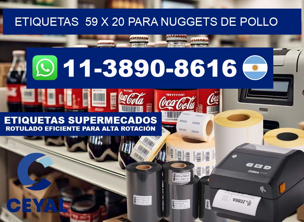 etiquetas  59 x 20 para Nuggets de pollo