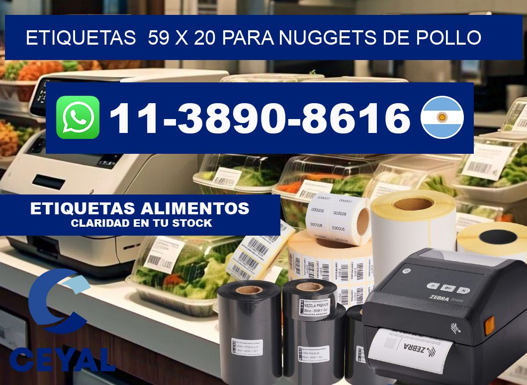 etiquetas  59 x 20 para Nuggets de pollo