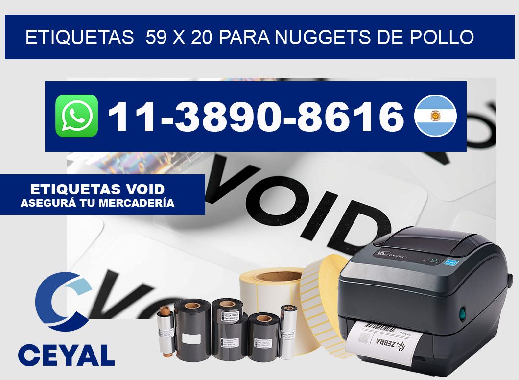 etiquetas  59 x 20 para Nuggets de pollo