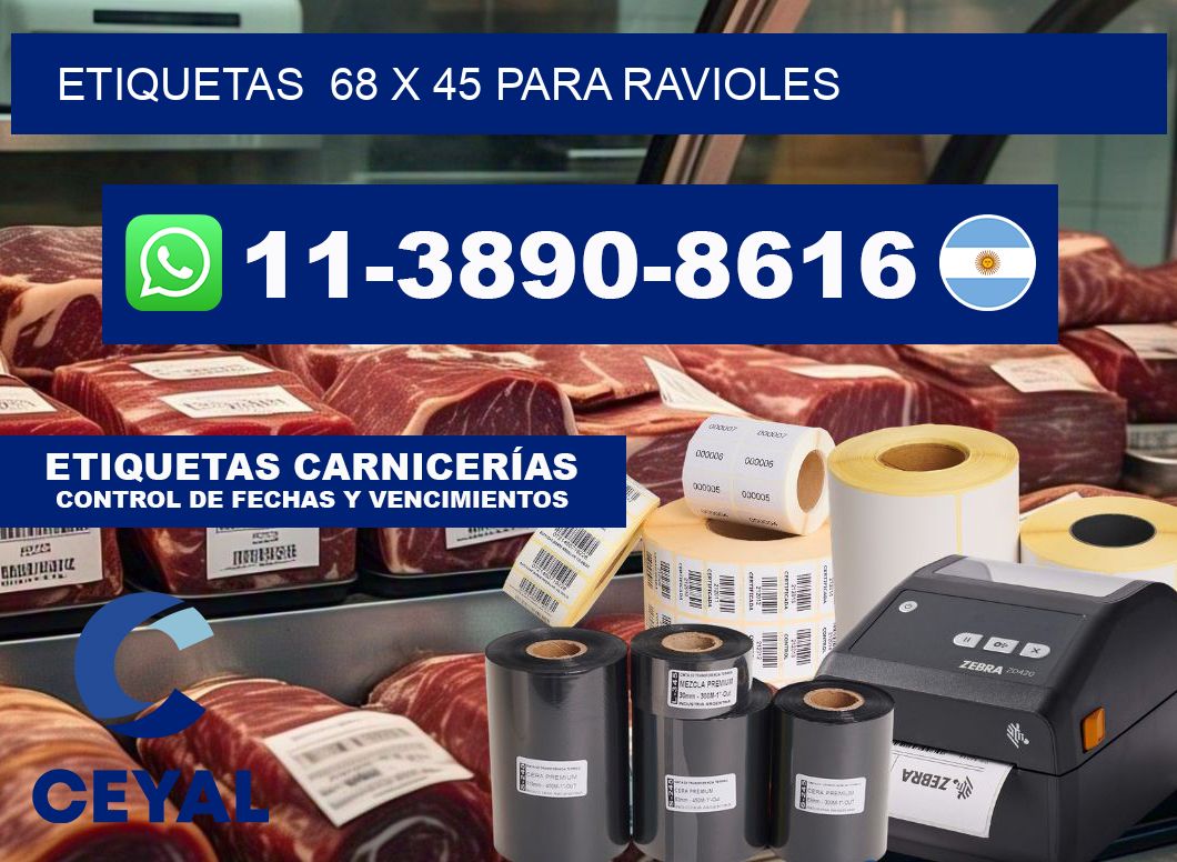 etiquetas  68 x 45 para Ravioles