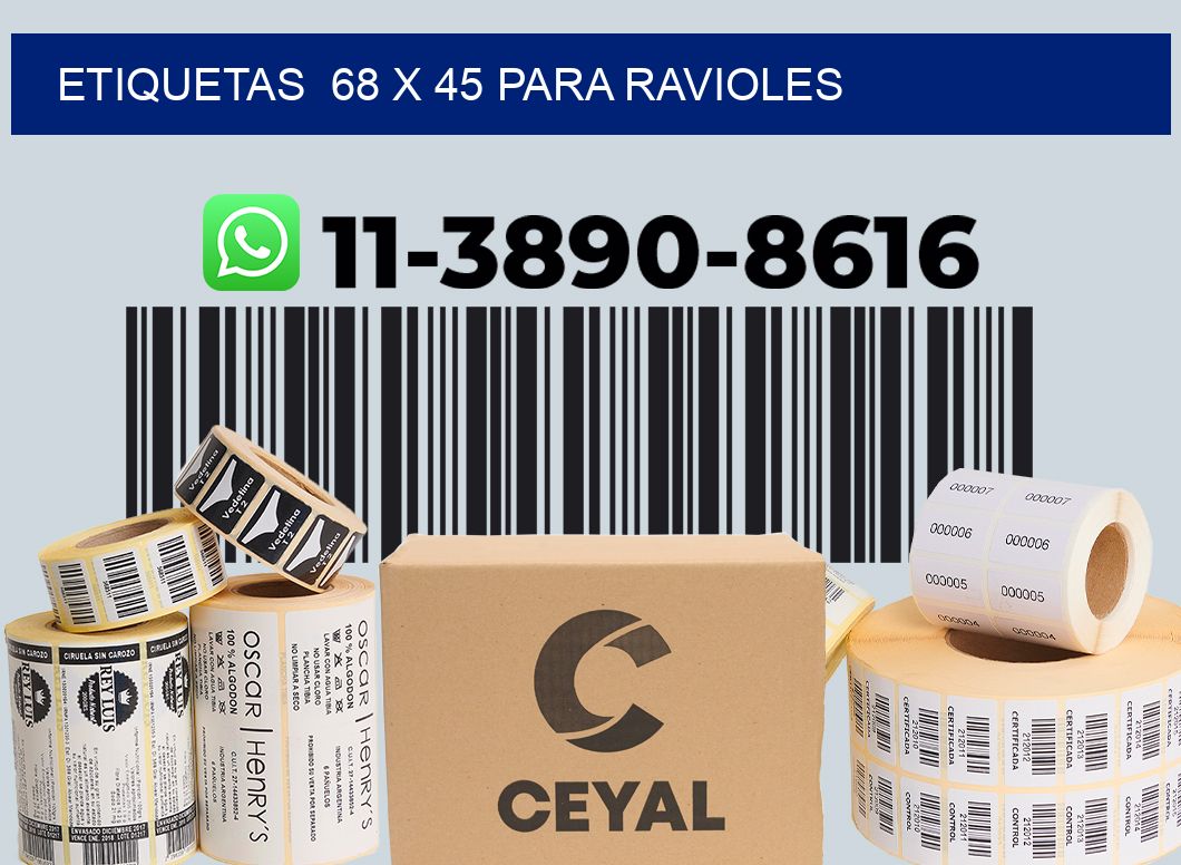 etiquetas  68 x 45 para Ravioles