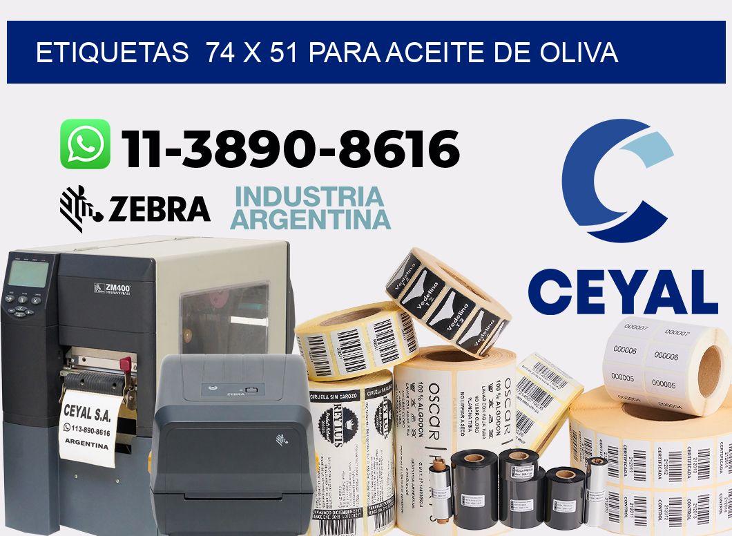 etiquetas  74 x 51 para Aceite de oliva