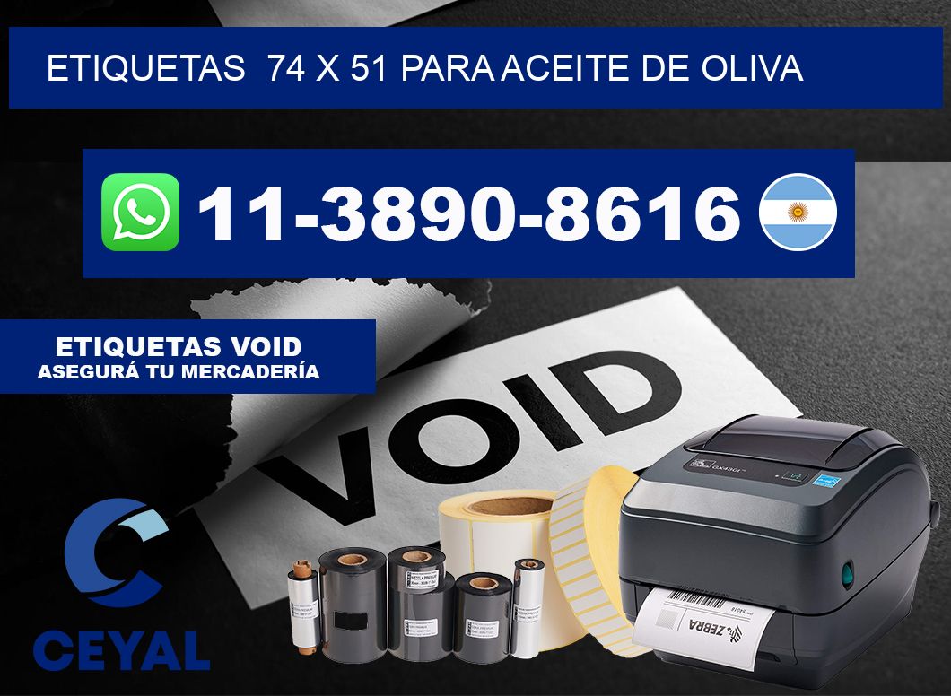etiquetas  74 x 51 para Aceite de oliva