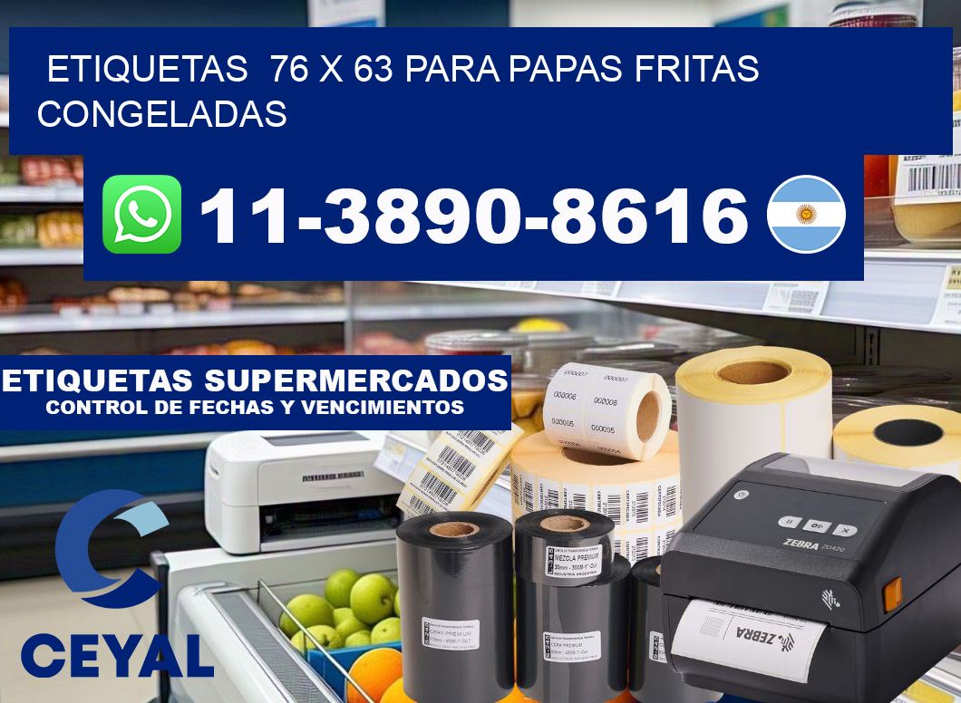 etiquetas  76 x 63 para Papas fritas congeladas