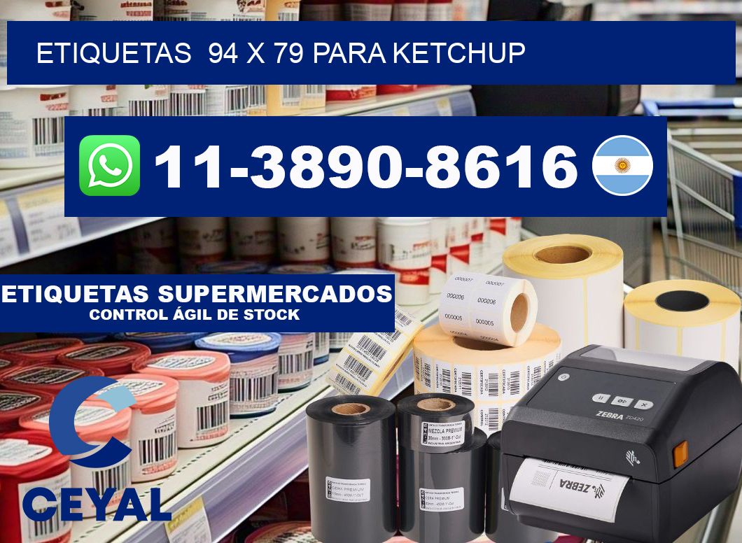 etiquetas  94 x 79 para Ketchup