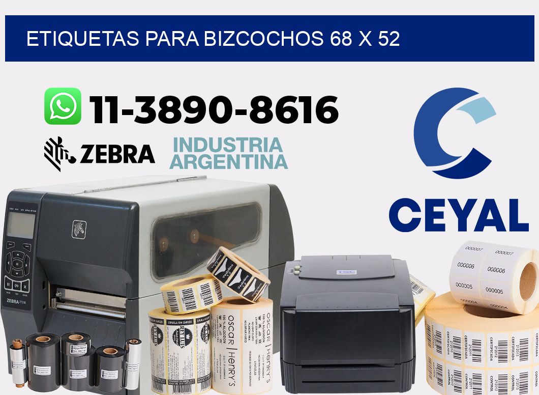 etiquetas para Bizcochos 68 x 52