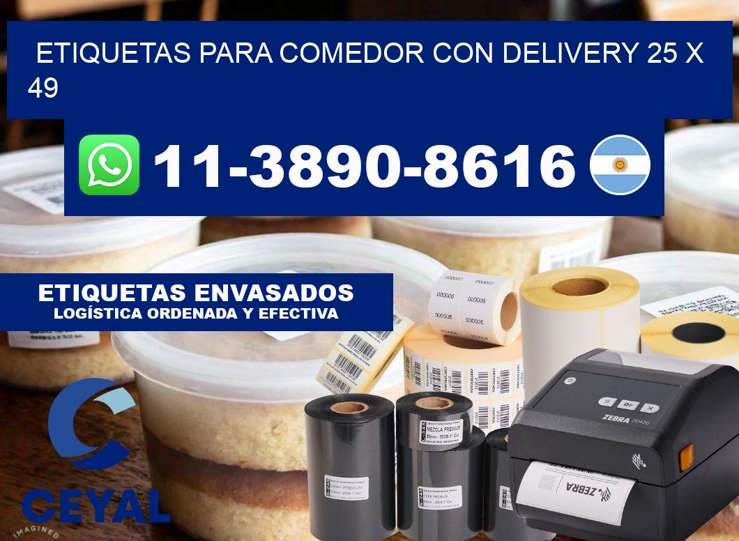 etiquetas para Comedor con delivery 25 x 49