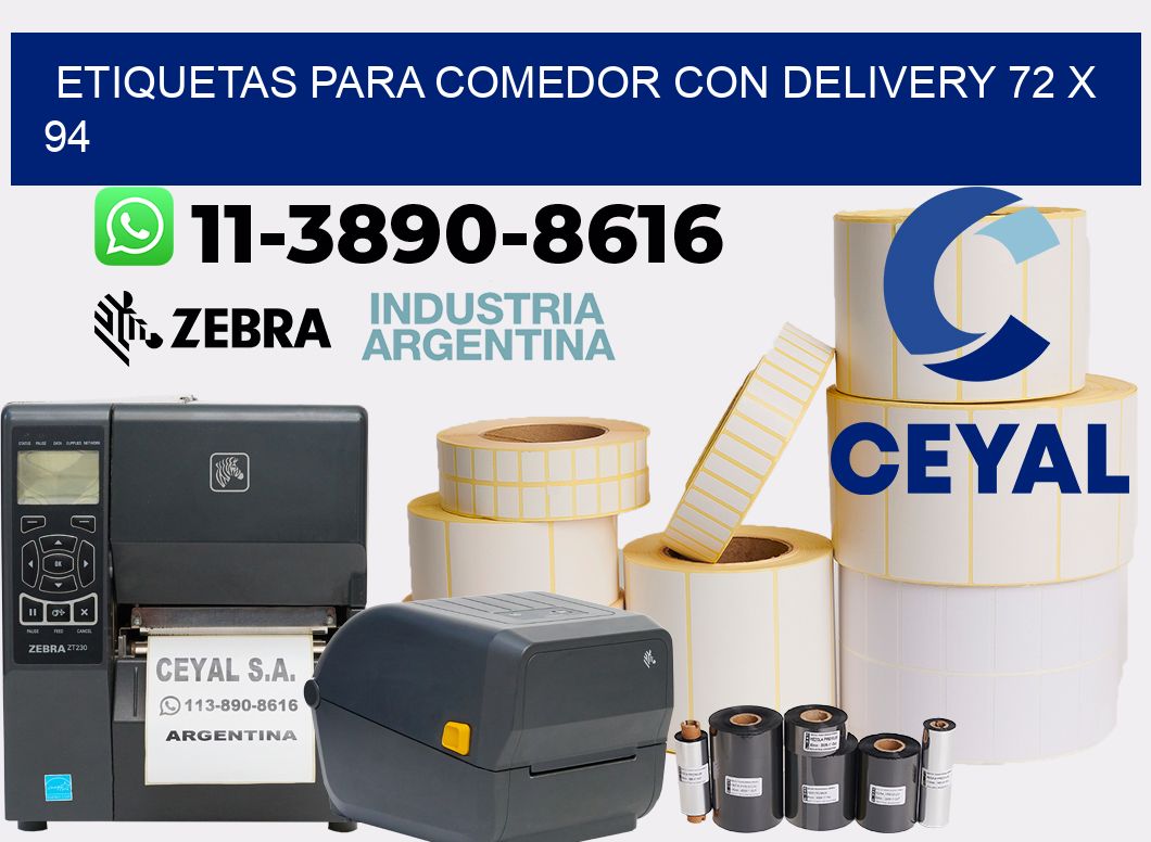 etiquetas para Comedor con delivery 72 x 94