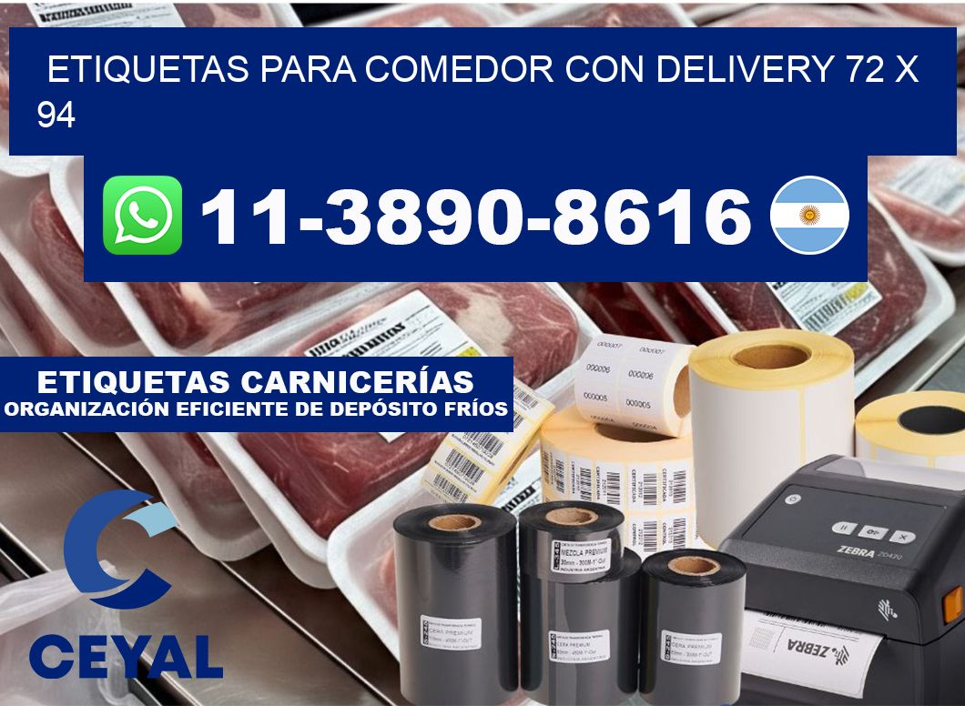 etiquetas para Comedor con delivery 72 x 94