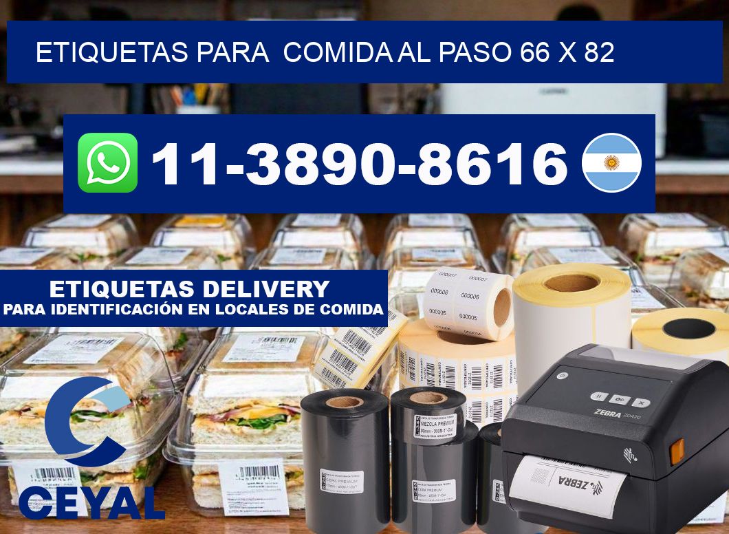 etiquetas para  Comida al paso 66 x 82