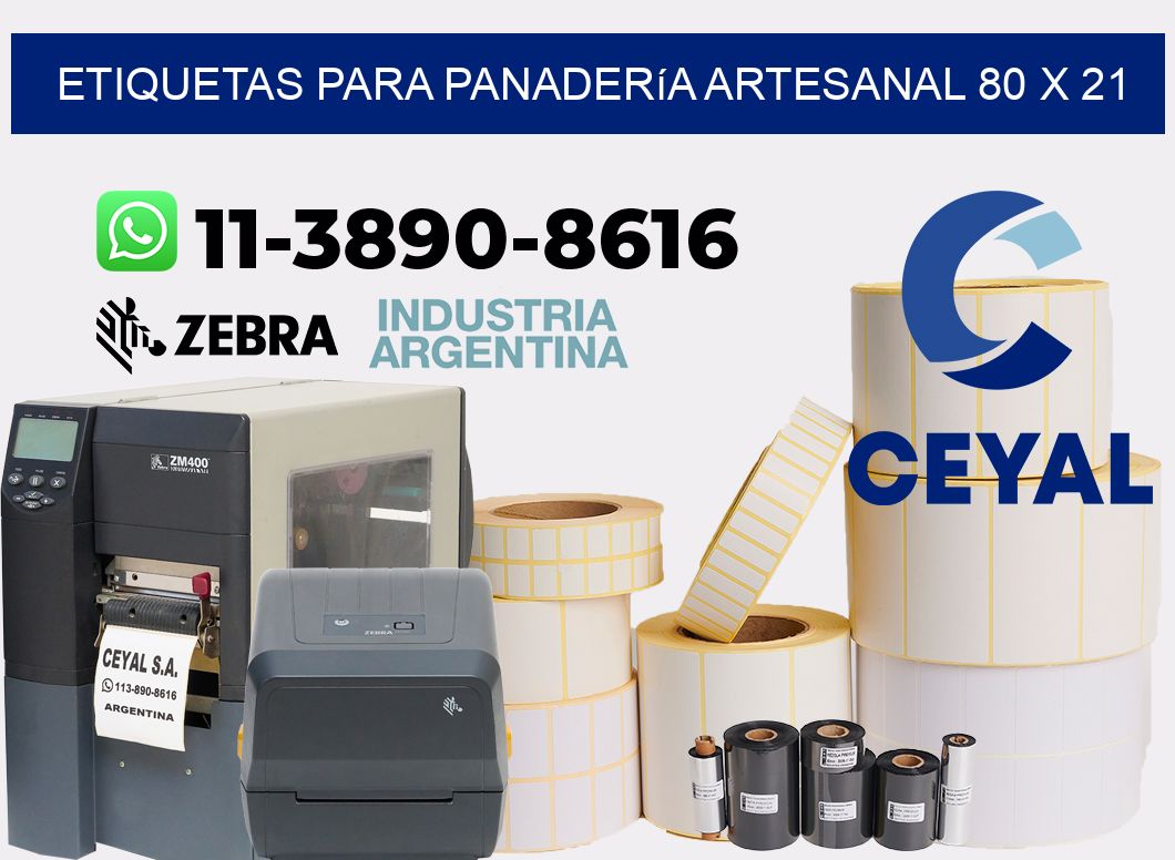etiquetas para Panadería artesanal 80 x 21