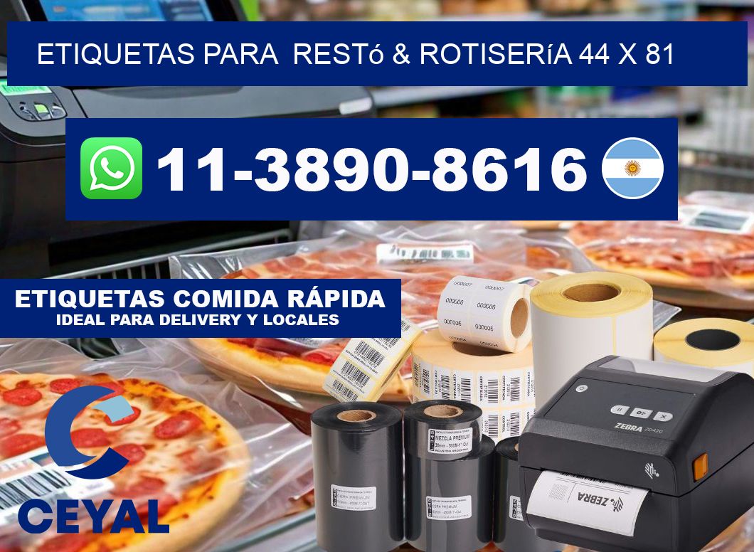 etiquetas para  Restó & rotisería 44 x 81