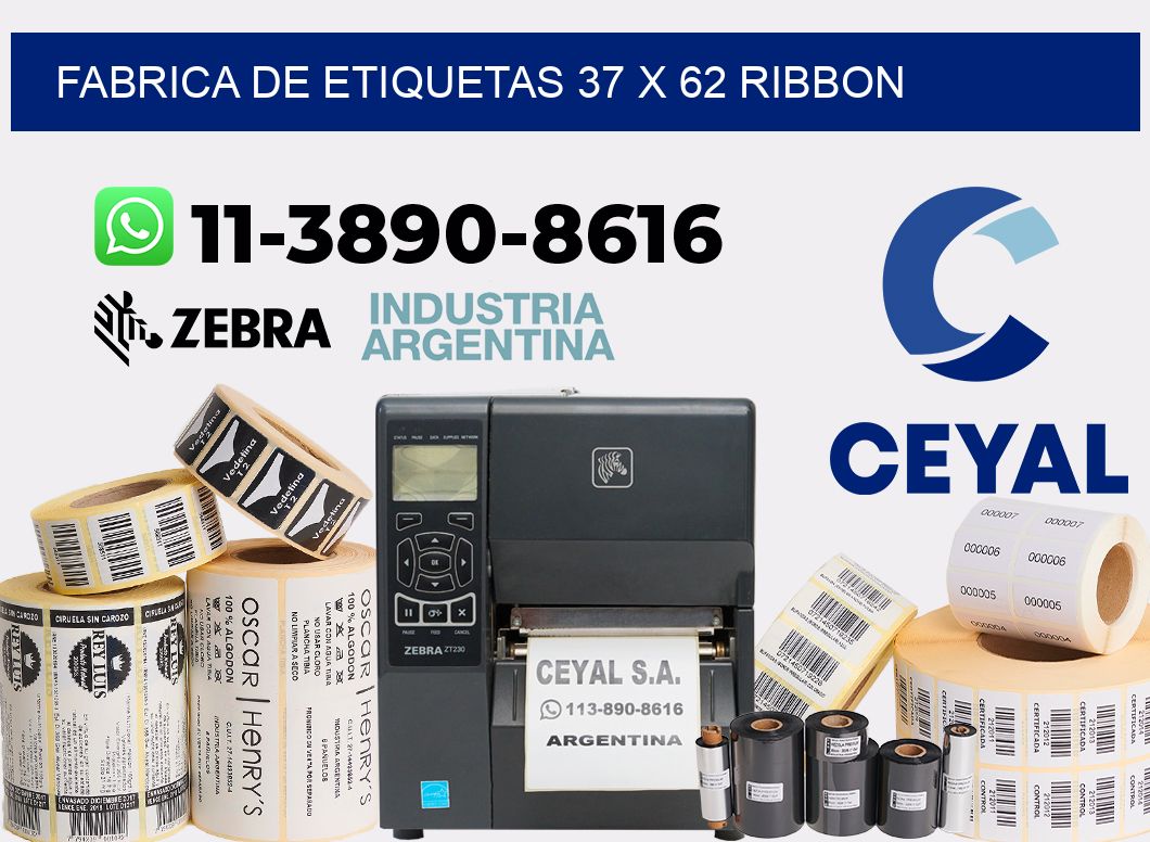 fabrica de etiquetas 37 x 62 ribbon