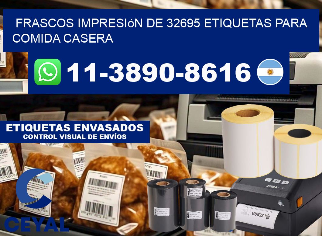 frascos impresión de 32695 etiquetas para comida casera