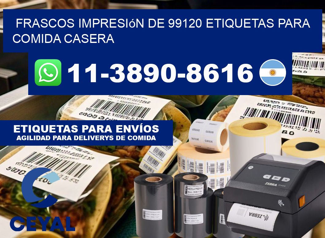 frascos impresión de 99120 etiquetas para comida casera