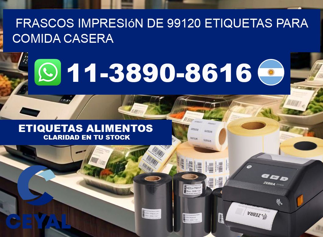 frascos impresión de 99120 etiquetas para comida casera