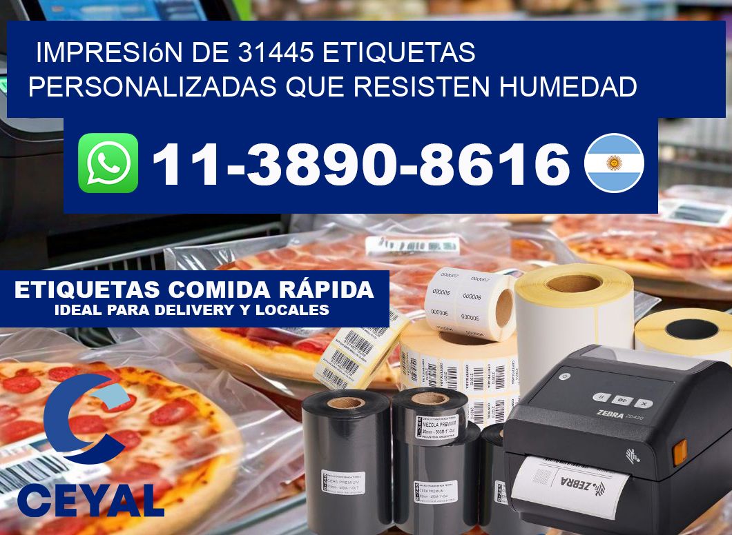 impresión de 31445 etiquetas personalizadas que resisten humedad