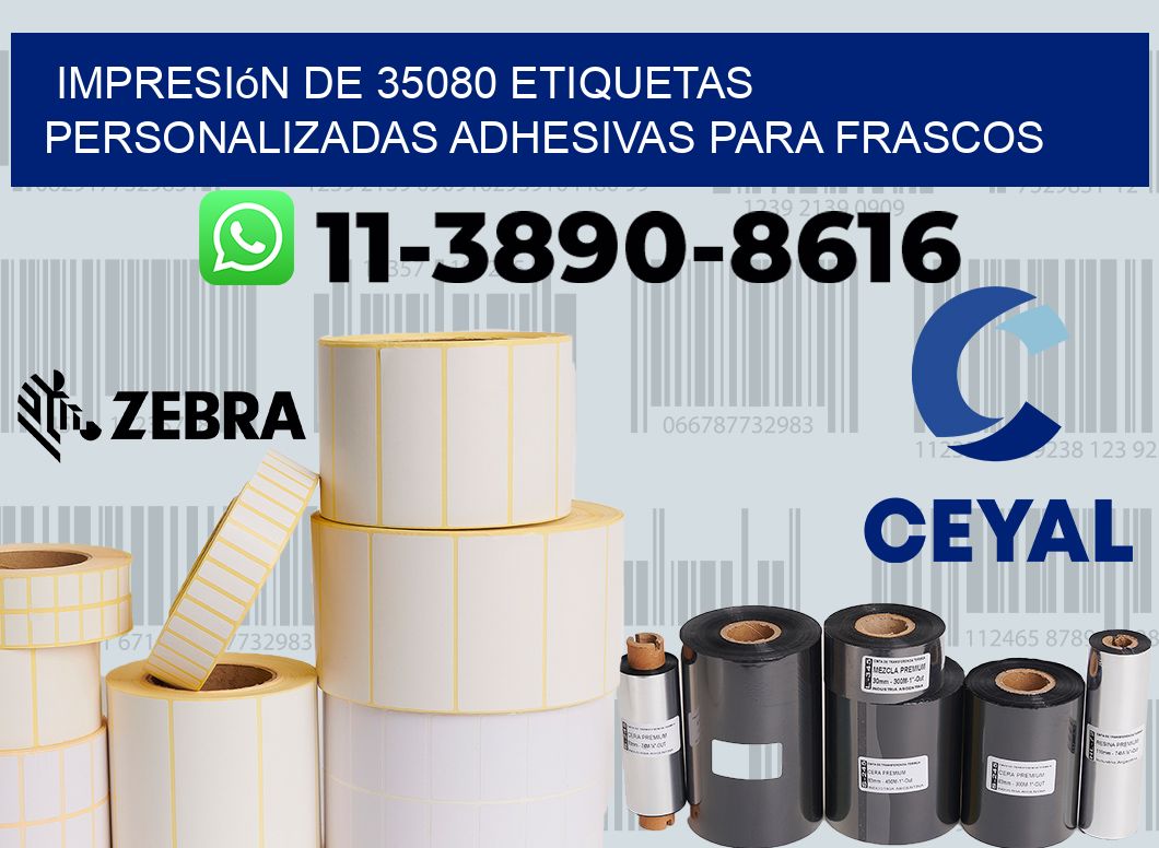 impresión de 35080 etiquetas personalizadas adhesivas para frascos