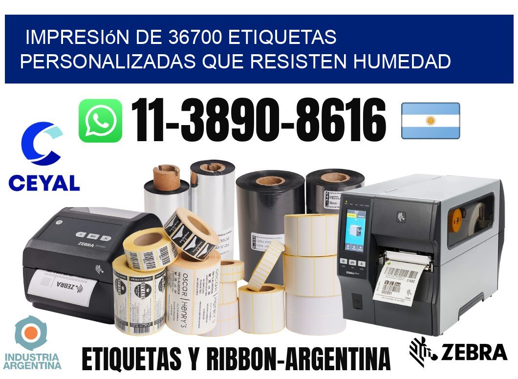 impresión de 36700 etiquetas personalizadas que resisten humedad