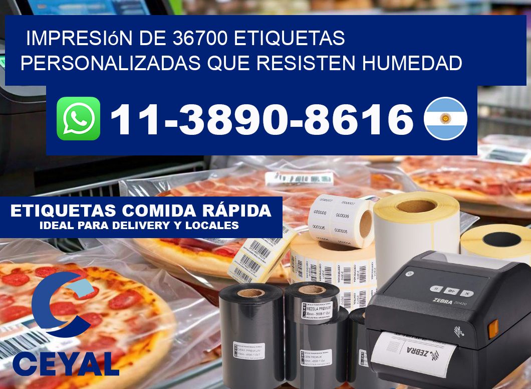 impresión de 36700 etiquetas personalizadas que resisten humedad
